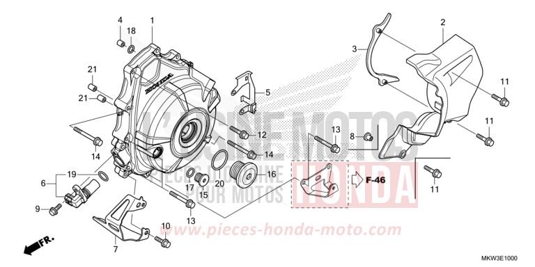 COUVERCLE DE GENERATEUR C.A. von NC750X DCT PEARL GLARE WHITE (NHB53) von 2021